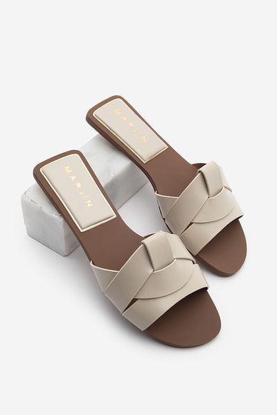 Marjin Women's Banded Daily Slippers Siyso Beige