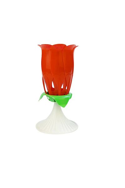 Generic Sparkling Rose Flower Birthday Candle with Music, No Batteries Required