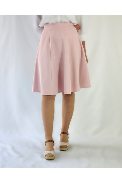 YAXİ TOZ PEMBE ALTI PARÇA DİZALTI DOKUMA ÇAN ETEK