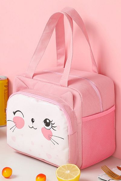 Ecrou Cutie Termica pentru Alimentatie cu Motiv Pisica Roz - 20x24x12 Cm