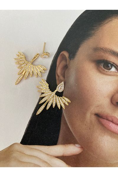 Pinery Jewels Pair of Famous Brand Mess with Drop Stone Phoenix Earrings