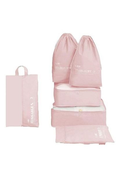OEM Set of 6 travel luggage organizer covers, waterproof, pink, CEZI