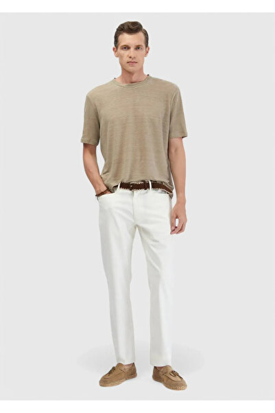 Ramsey Μπλουζάκι από 100% λινό με λαιμόκοψη με ίσιο λαιμό Mink