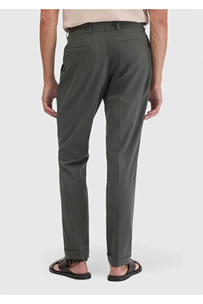 Ramsey Khaki Plain Fabric Regular Fit Casual Trousers