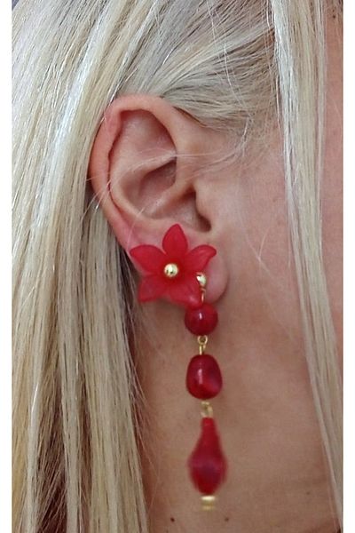 mos&more 4 Pieces Flower Lightweight Earrings for Women