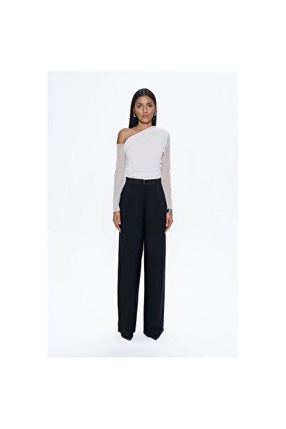 OllaCollection Palazzo Fabric Trousers Navy Blue