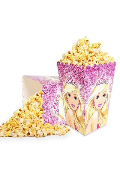 Barbie 8 Adet Barbie Mısır Kutusu, Barbie Doğum Günü Konsept Set Süsleri Popcorn, Cips Kutusu