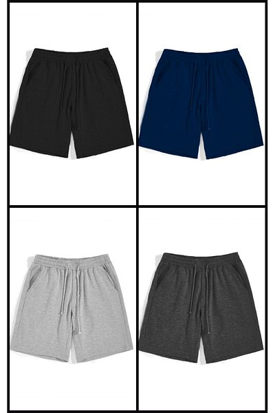 FUNSTYLE Men's Two Thread Plain Shorts 4 Pack
