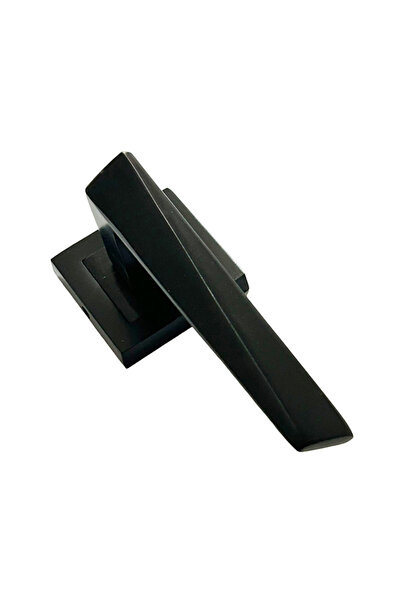 Hira Narin Kare Rozetli Mat Siyah Wc Kapı Kolu – Tuvalet & Banyo İçin, Kilitli, (1 TAKIM-ARKA VE ÖN)