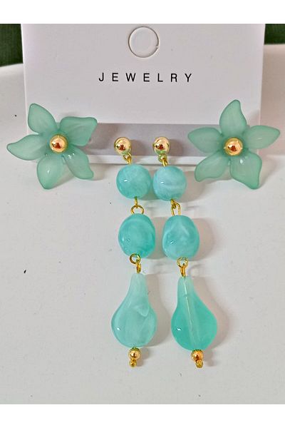 mos&more 4 Pieces Flower Lightweight Earrings for Women