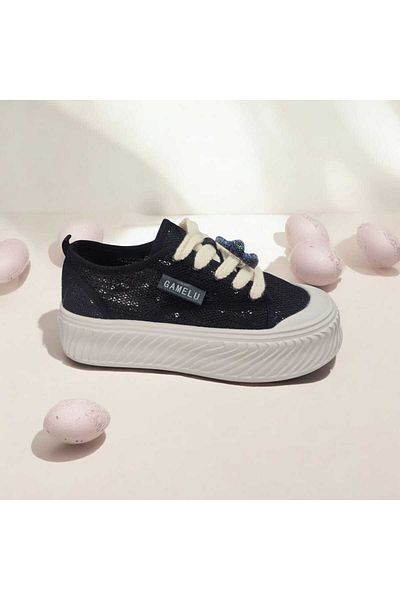 GAMELU Women's Knitwear Mesh Glitter Memory Foam Casual Sneaker Shoes