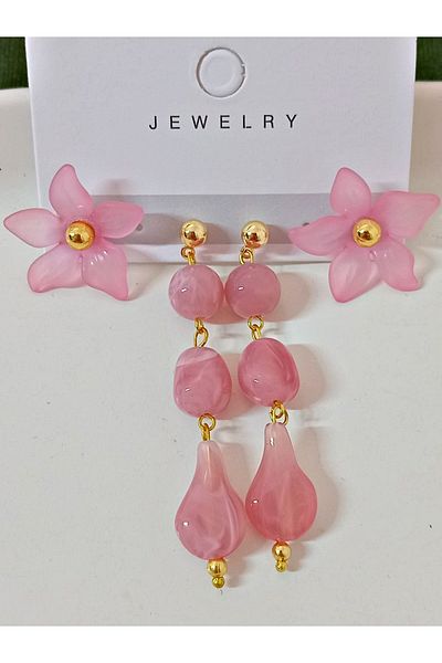 mos&more 4 Pieces Flower Lightweight Earrings for Women
