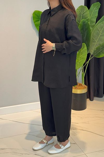 Nuss Shirt Pants Suit 1046 Black
