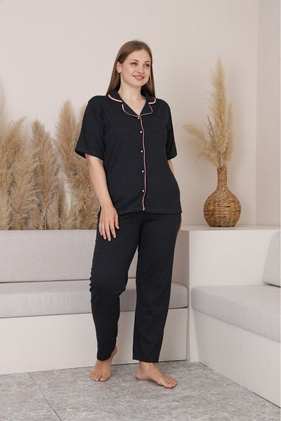 Sude HOMEWEAR Set de pijamale cu mâneci scurte pentru femei, afumate, mărime mare