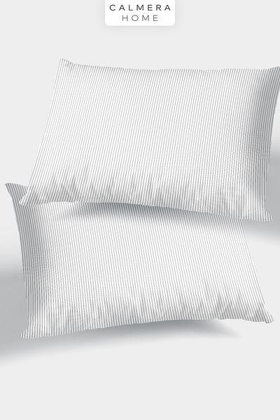 Calmera Premium Cotton Pillowcase Set |   Gray-White |   50X70 cm |   2