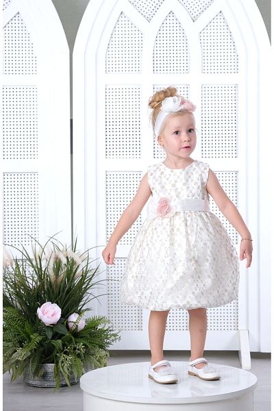 Via Bambino Flower Baby Dress White 3185