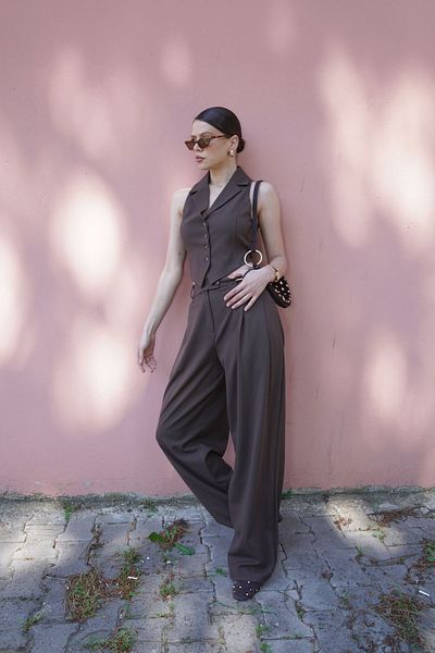 SeninOlsun Bitter Brown Vest Set