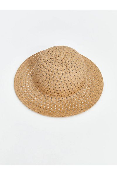 LC Waikiki ACCESORII LCW Pălărie Fedora de damă din paie albă