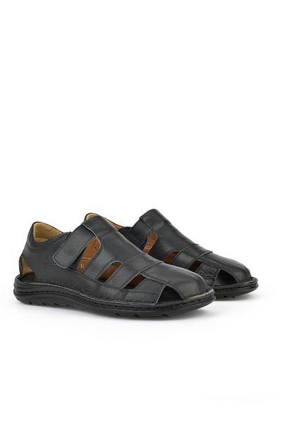 Ziya , Ανδρικά πέδιλα Comfort από γνήσιο δέρμα 1511052Z5064 Μαύρο
