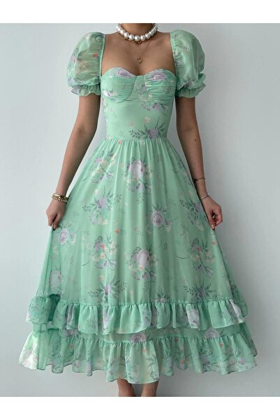 conconmoda Candy Şifon Midi Elbise