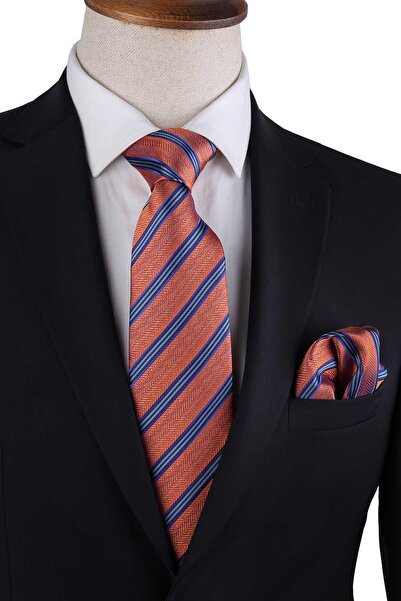 Kravatkolik Класичний краватка з помаранчевим малюнком KK13193