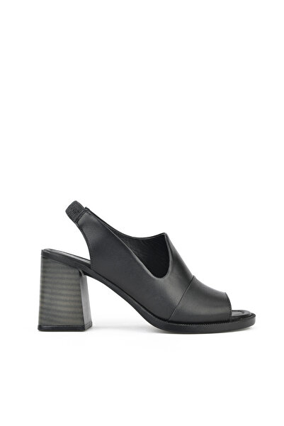Ziya , Kadın Hakiki Deri Topuklu Sandalet 151992Z54004 Siyah