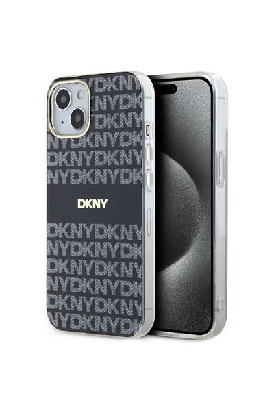 Dkny IPhone 15 Plus Case - DKNY IML Mono & Stripe MagSafe (DKHMP15MHRHSEK) - Black