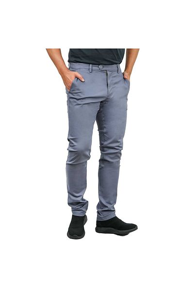 Giordano Men's Low Rise Slim Fit Cotton Twill Khakis
