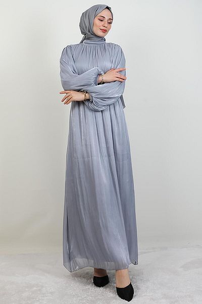 GİYZAMİLA Lidya Hijab Φόρεμα Γκρι