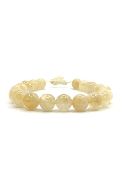 OSMANLI DOĞAL TAŞ Citrine Natural Stone Ladder Closure String Bracelet 8mm