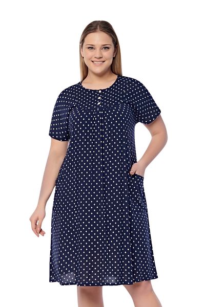 Juliet Deluxe Γυναικείο φόρεμα με κουμπιά από ύφασμα 100% βαμβακερό ύφασμα σε μεγάλο μέγεθος