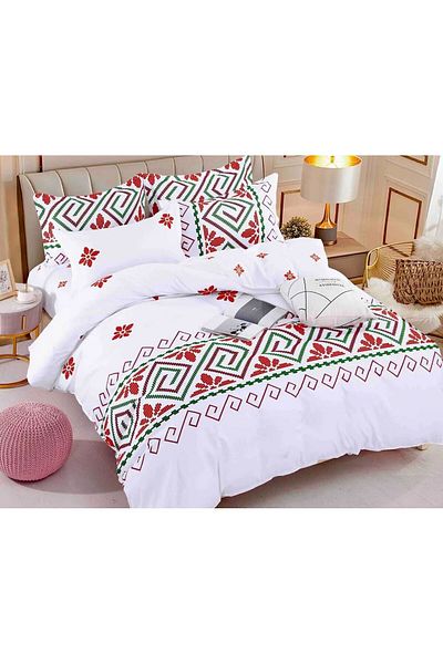 JOJO Elegant 6-Piece Linen Set with Fine Cotton Elastic, Bed Sheet 180x200cm, 2-Person Bed