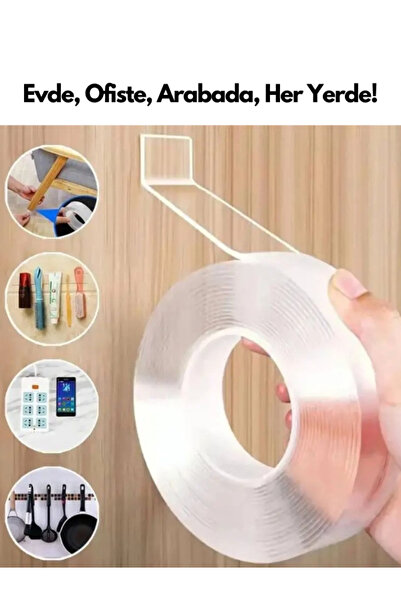 Pufino 3 Metre Yüksek Mukavemetli Çift Taraflı Doku Bandı nano Teknolojili-sü...