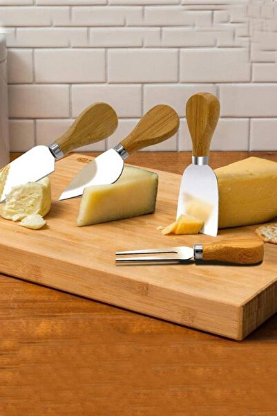 ÇELİKAY Mien Bambu Paslanmaz Çelik Peynir Bıçak Seti 4’lü