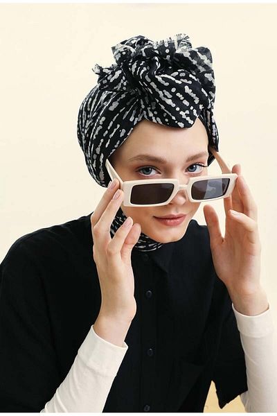 FİVESCARF Black Relax Dot Shawl