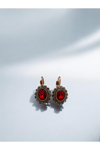 FUYA JEWELLERY Oval Kristal Taşlı Küpe