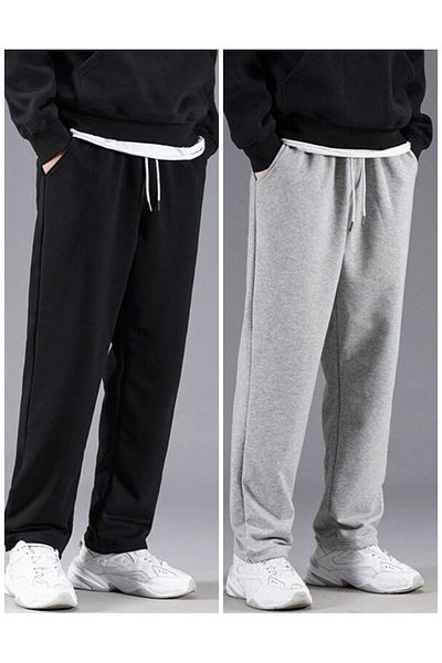 FUNSTYLE Pantaloni de sport pentru bărbați cu picioare drepte, pachet de 2