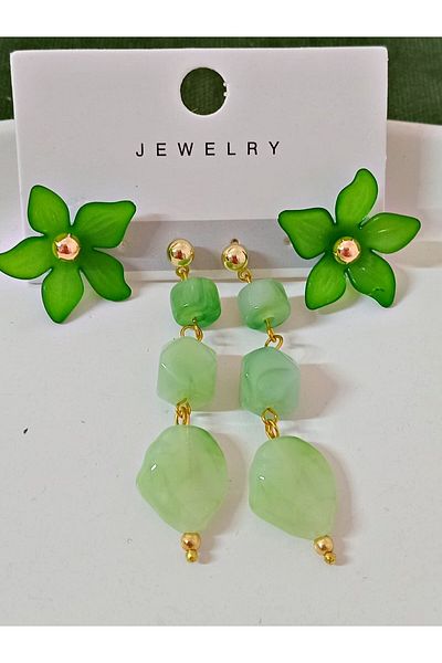 mos&more 4 Pieces Flower Lightweight Earrings for Women