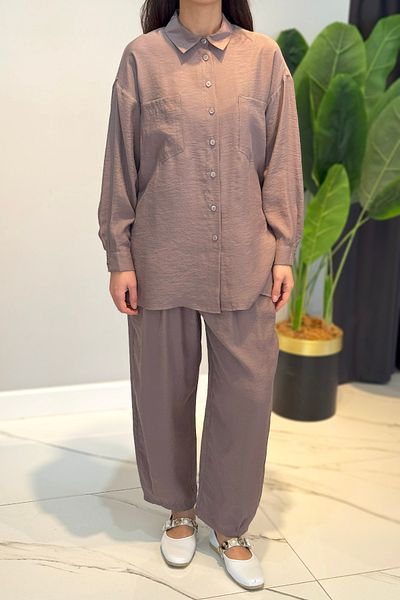 Nuss Shirt Trousers Suit 1046 Brown
