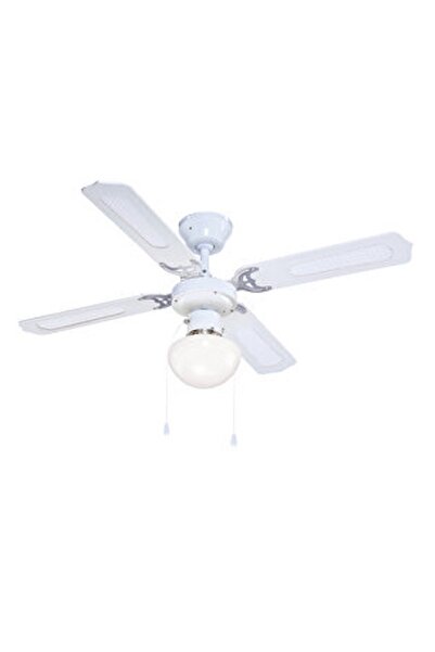 GOOD HOME Lari 107 cm Tavan Vantilatörü Aydınlatmalı Beyaz 4 Kanatlı Ipli