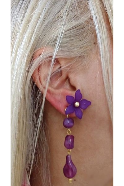 mos&more 4 Pieces Flower Lightweight Earrings for Women