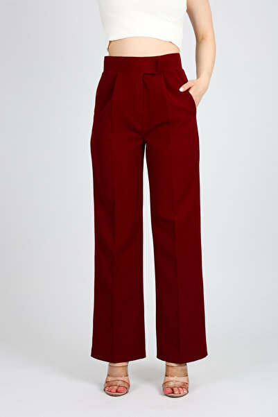 allwear Crepe High Waist Palazzo Pants with Hook and Loop Closure for Women – Wide Leg, Pockets, Stylish Fit