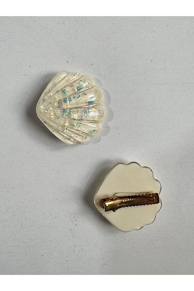 Motebarn Wear Copil Fata Cristal Seashell 2 Piese Clip Catarama Alb