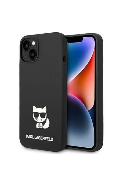 Karl Lagerfeld Case for iPhone 14 Plus - Karl Lagerfeld Silicone (KLHCP14MSLCTBK) - Choupette Body