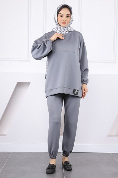 İmajButik Scuba Suit with Smoked Label Detail