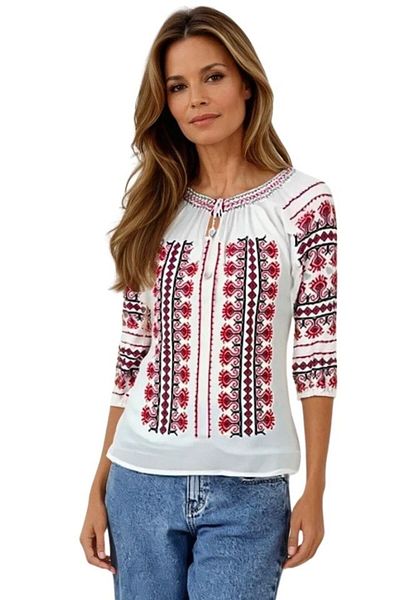 rody's forever Women's blouse type ie R21, size XL, white/red