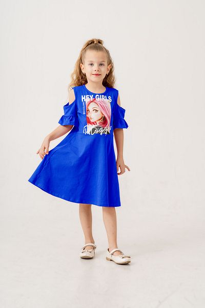 Gocoland Girl's Short Sleeve Lycra Combed Cotton Printed Dress