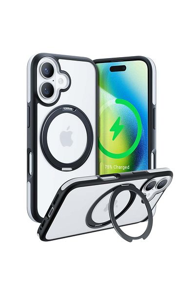 TORRAS IPhone 16 Plus Case - Torras Ostand R Fusion Series - Black