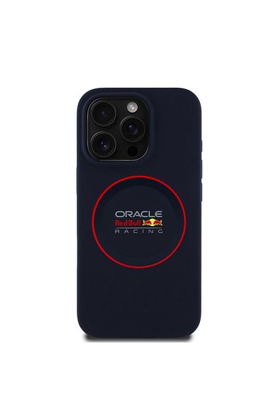 Red Bull Racing Case for iPhone 16 Pro Max - Red Bull Racing Silicone Red Ring MagSafe (RBHMP16X24SIILVR) - Navy