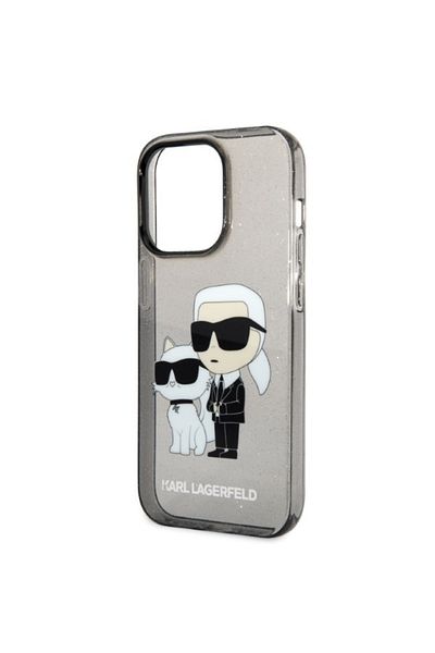Karl Lagerfeld Case for iPhone 14 Pro - Karl Lagerfeld Hardcase Glitter (KLHCP14LHNKCTGK) - Karl&Choupette
